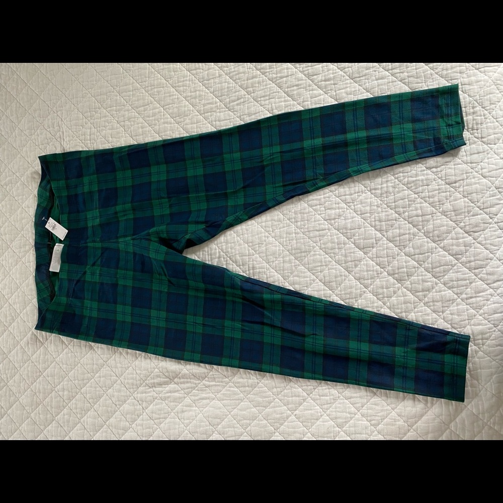 Green plaid leggings
